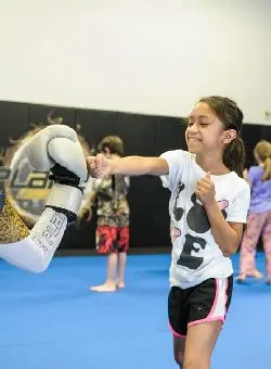 Kids kickboxing training
